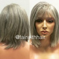 peruk av grå äkta hår